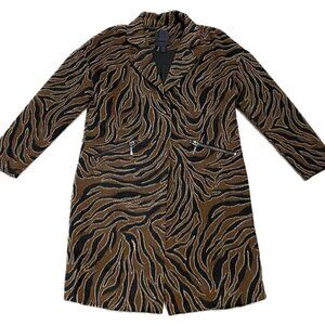 Maison Cinqcent 500 Designer Faux Fur 3% Wool Trench Jacket - Womens XS